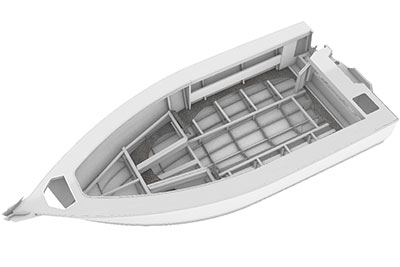 Yellowfin Plate Boats - Why wouldn't you option up to the Deluxe Bait  Station? The fold down hatch opens to 10 tackle trays drawers while the  station also features a fishing reel